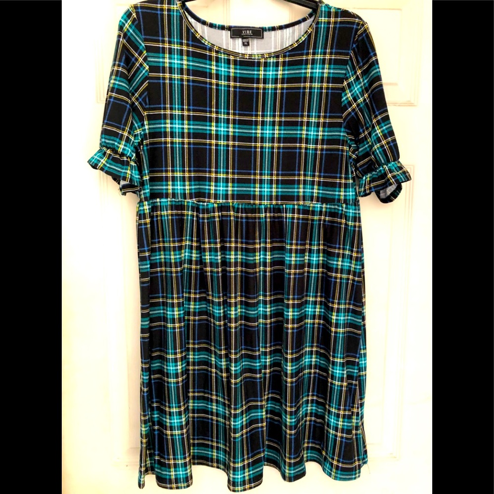 Plaid babydoll dress
